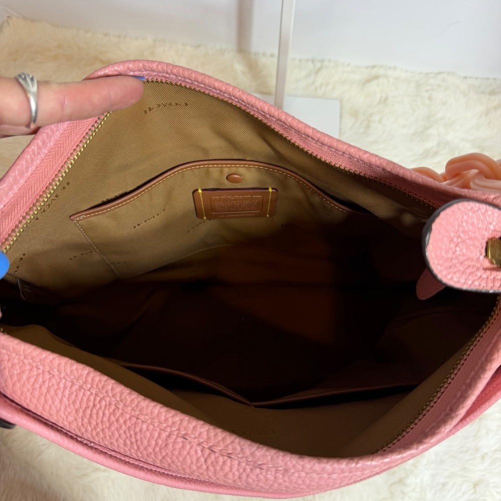 Coach Cary Shoulder Bag CC435 Bubblegum Pink Extra Straps Pebble Leather Pink - Picture 13 of 16